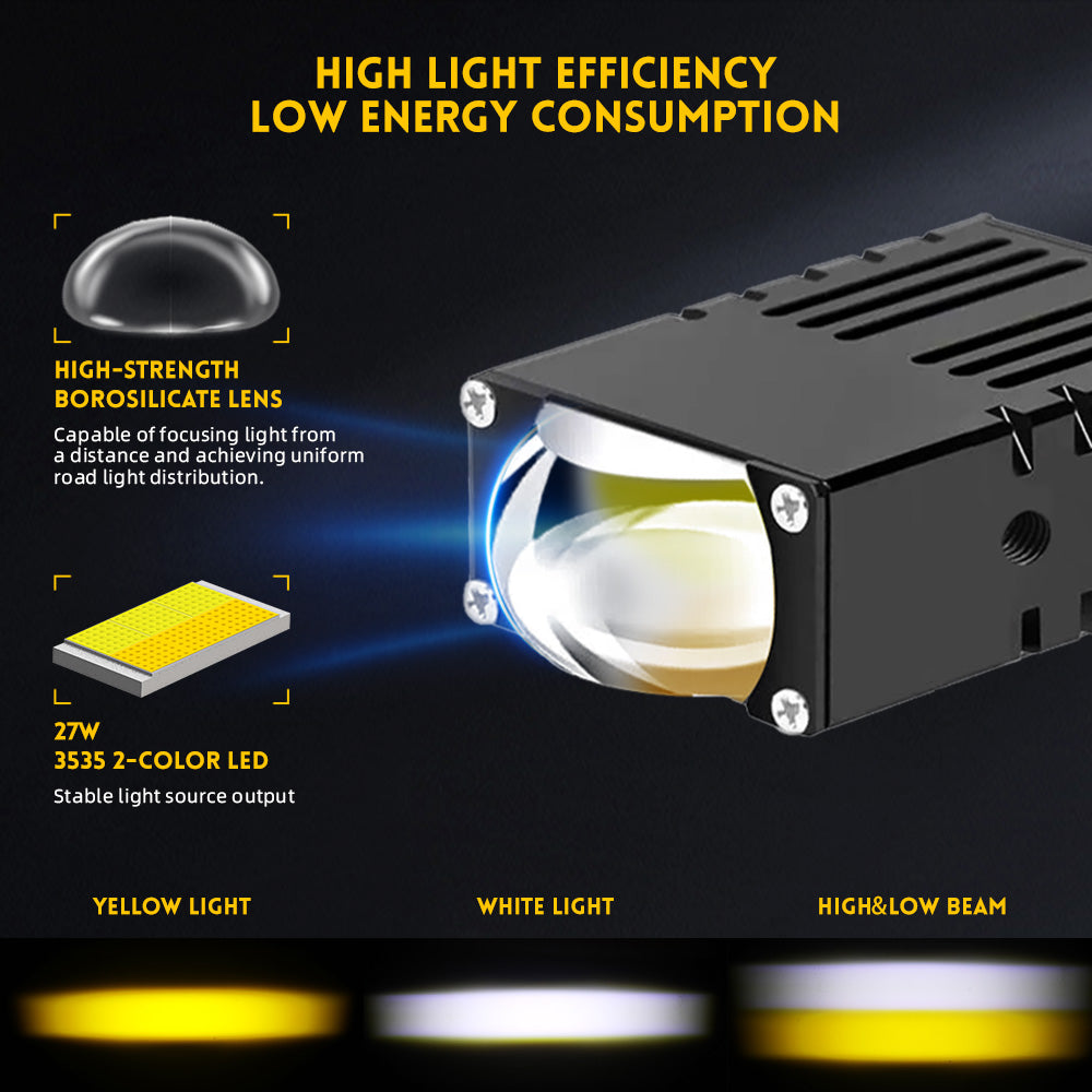Kit Proyectores Led Chip 3535 para neblineros blanco/amarillo, ideal para parrilla/busca huellas