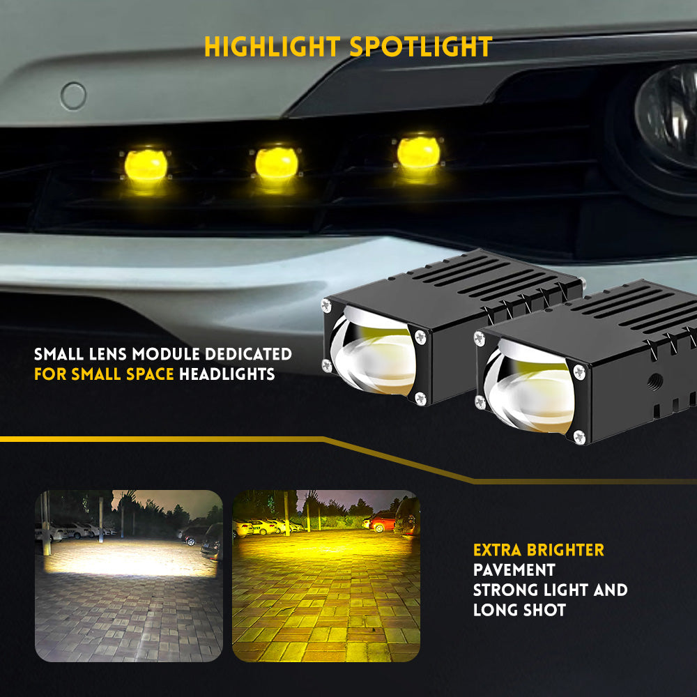 Kit Proyectores Led Chip 3535 para neblineros blanco/amarillo, ideal para parrilla/busca huellas