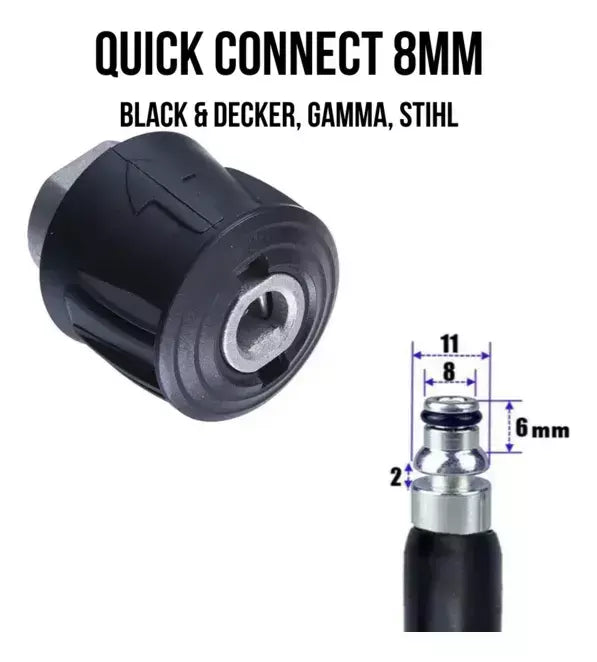 Foam Lance Profesional Pico Lanza Espuma 360 + Pistola Corta + Adaptador Quick Connect