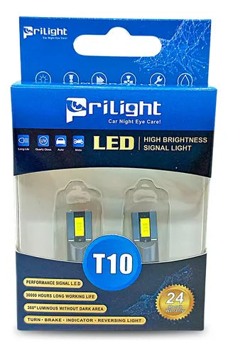 Kit X 2 Lamparas Led T10 Csp Super Canbus Blanco Prilight