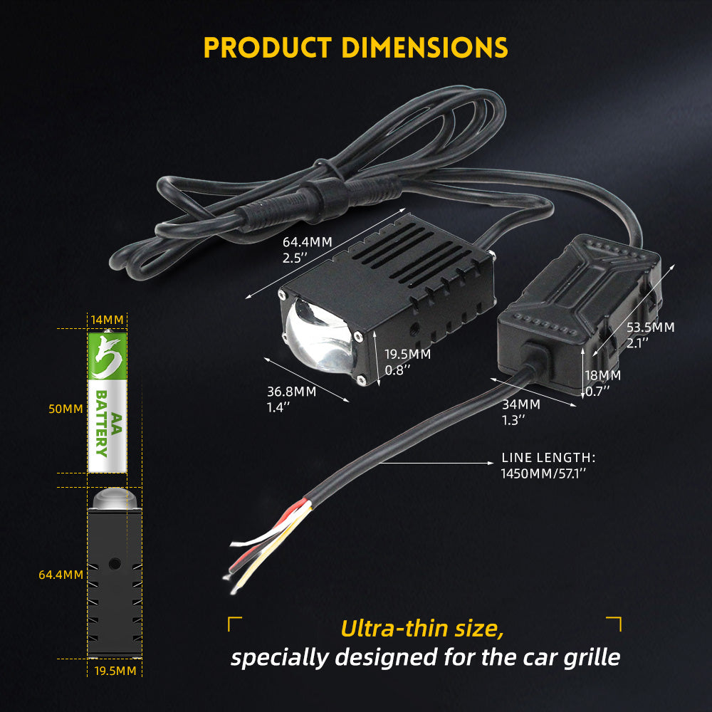 Kit Proyectores Led Chip 3535 para neblineros blanco/amarillo, ideal para parrilla/busca huellas