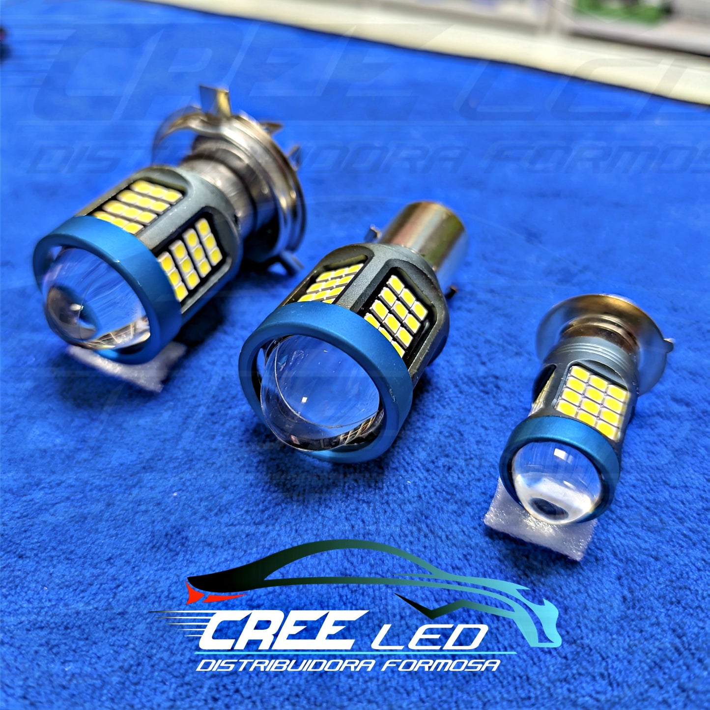 Proyector Led Moto 60 leds smd con lupa x unidad