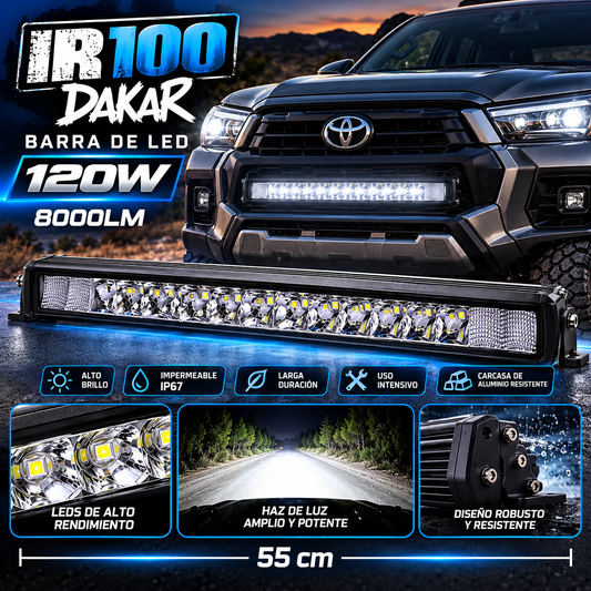 BARRA DE LED HEAVY DUTY 120w 20" Ir100 DAKAR