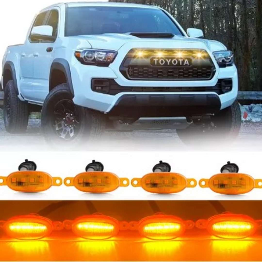 Kit 4 luces parrilla Ámbar🟠, ideal auto/camioneta