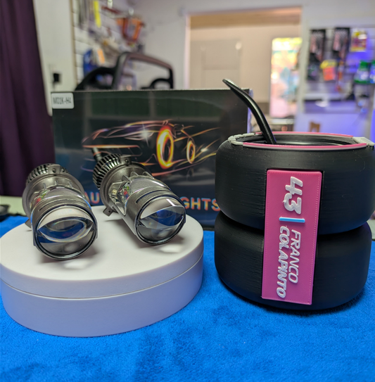 Kit Proyector Led H4 Doble Lupa 130 watts + Mate Colapinto