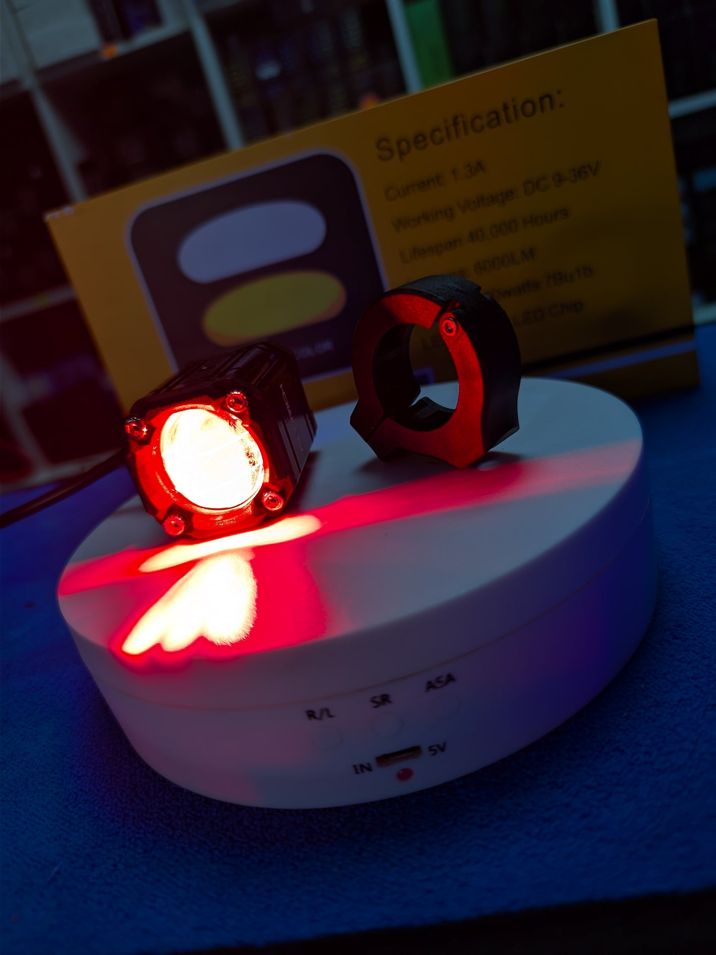 Kit Faros Auxiliares Moto Blanco/Amarillo + Luz de Posición roja