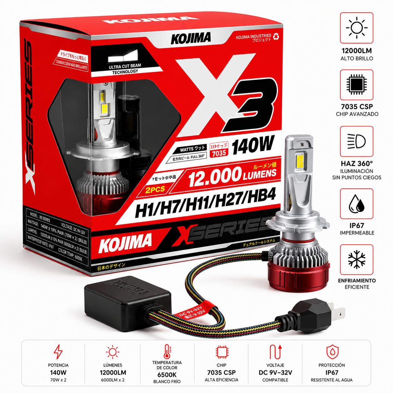 Kit Cree Led Csp Kojima X3 Canbus 140w