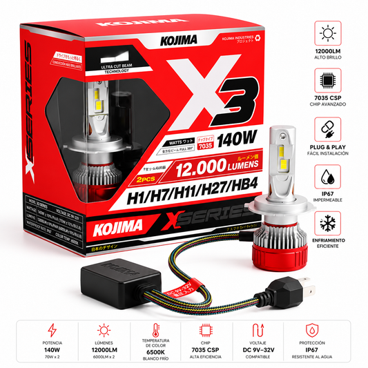 Kit Cree Led Csp Kojima X3 H4 Canbus 140w