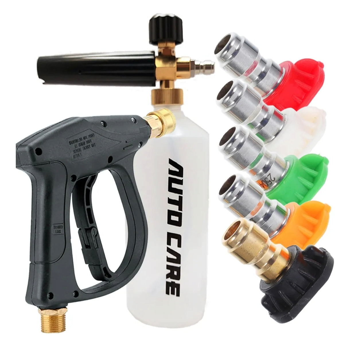PISTOLA CORTA+FOAM AUTOCARE + PICOS DE PRESION+PORTA PICOS+ADAPTADOR QUICK CONNECT