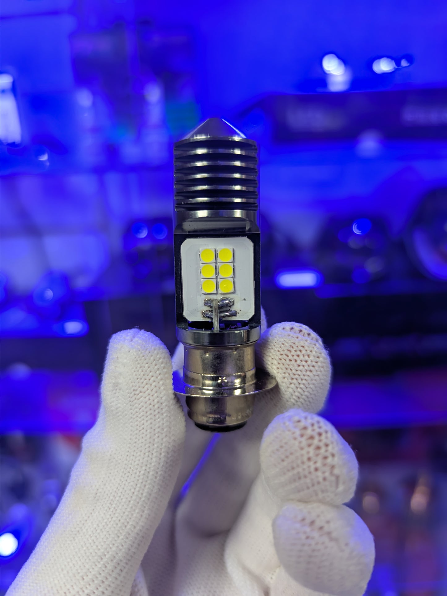 Foco LED P15D Alta Potencia para Moto 12V 6000K Luz Blanca Fría Aluminio Disipador