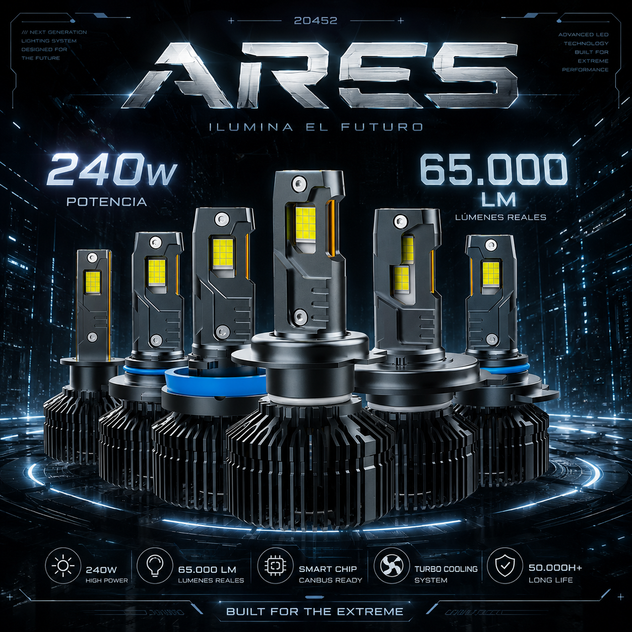Kit Cree Led Csp Canbus 240w ARES, Design in Usa🇺🇸