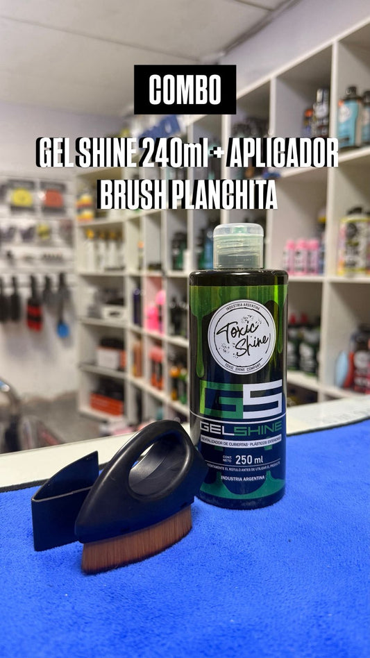 COMBO 16: Gel Shine + Planchita Brush Aplicador Cubiertas Premium Tóxic Shine⚡