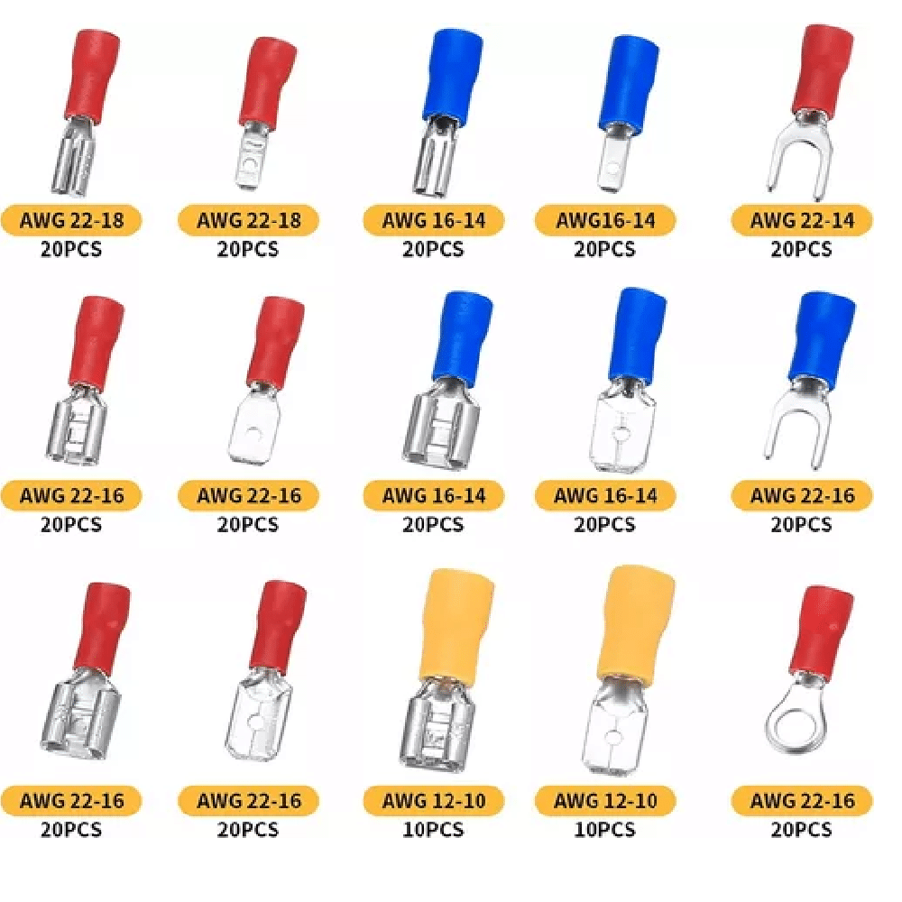 Set de 280 Terminales de Conectores Eléctricos Aislados