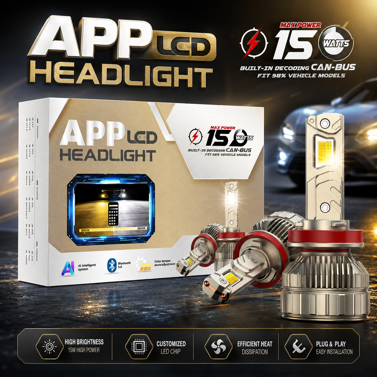 Kit Cree Led Csp Inteligente App Smart Ai Canbus 150w