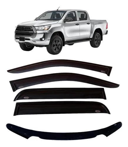 Juego de deflectores laterales y delantero Toyota Hilux 2016-2025