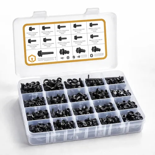 Set 252 Tornillos y Tuerca Flange de Acero Con Arandela M6 M8