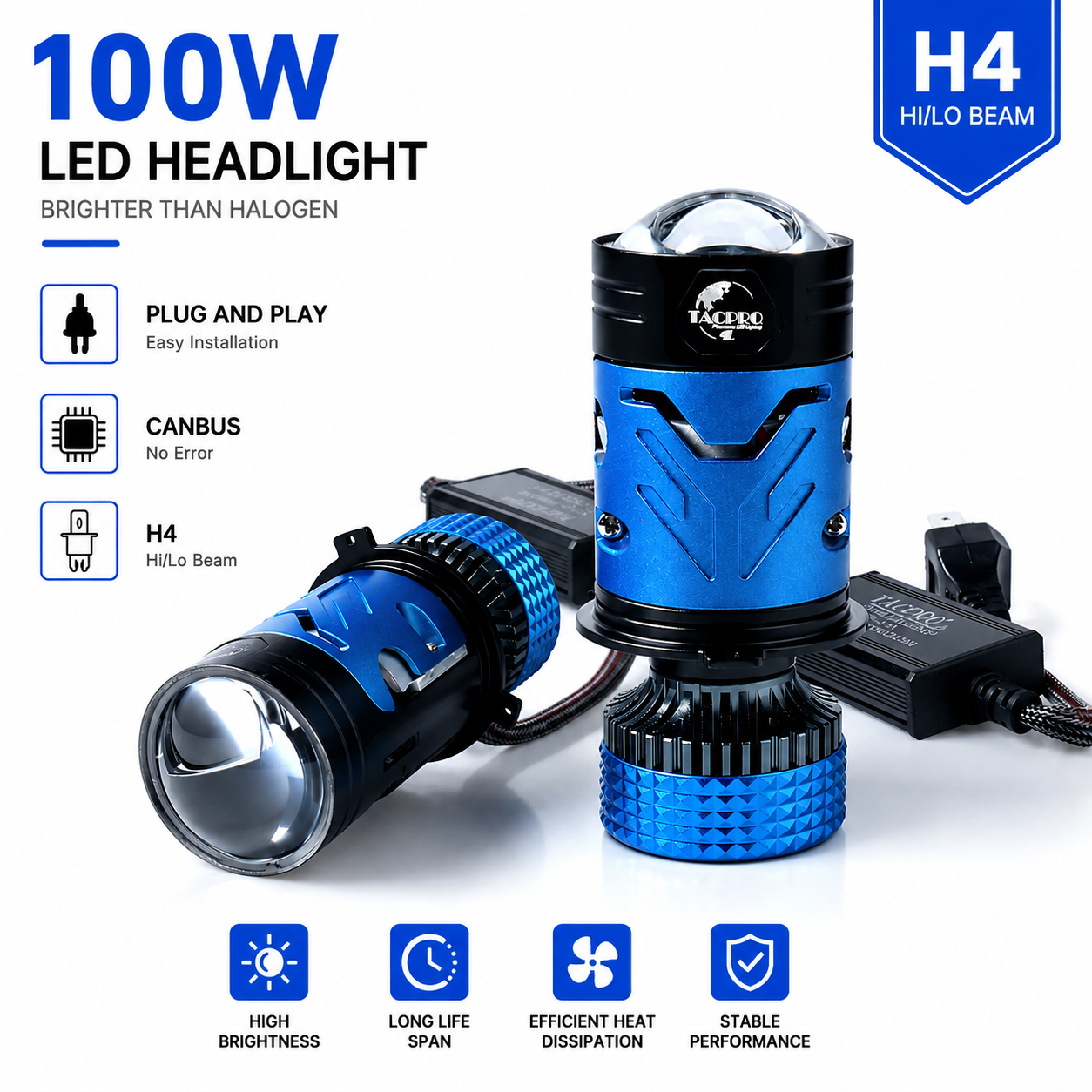 Kit Proyector Bi Led Laser H4 100w