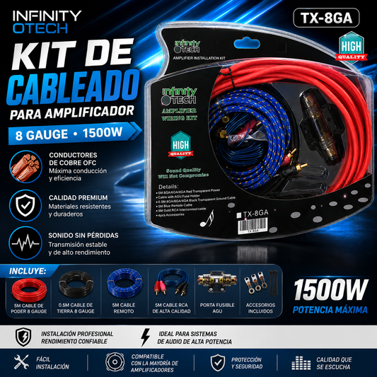 Kit De Cables Para Potencia 8 Gauge