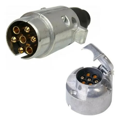 Ficha Conector Macho Hembra para cable 7 Pines Aluminio Trailer