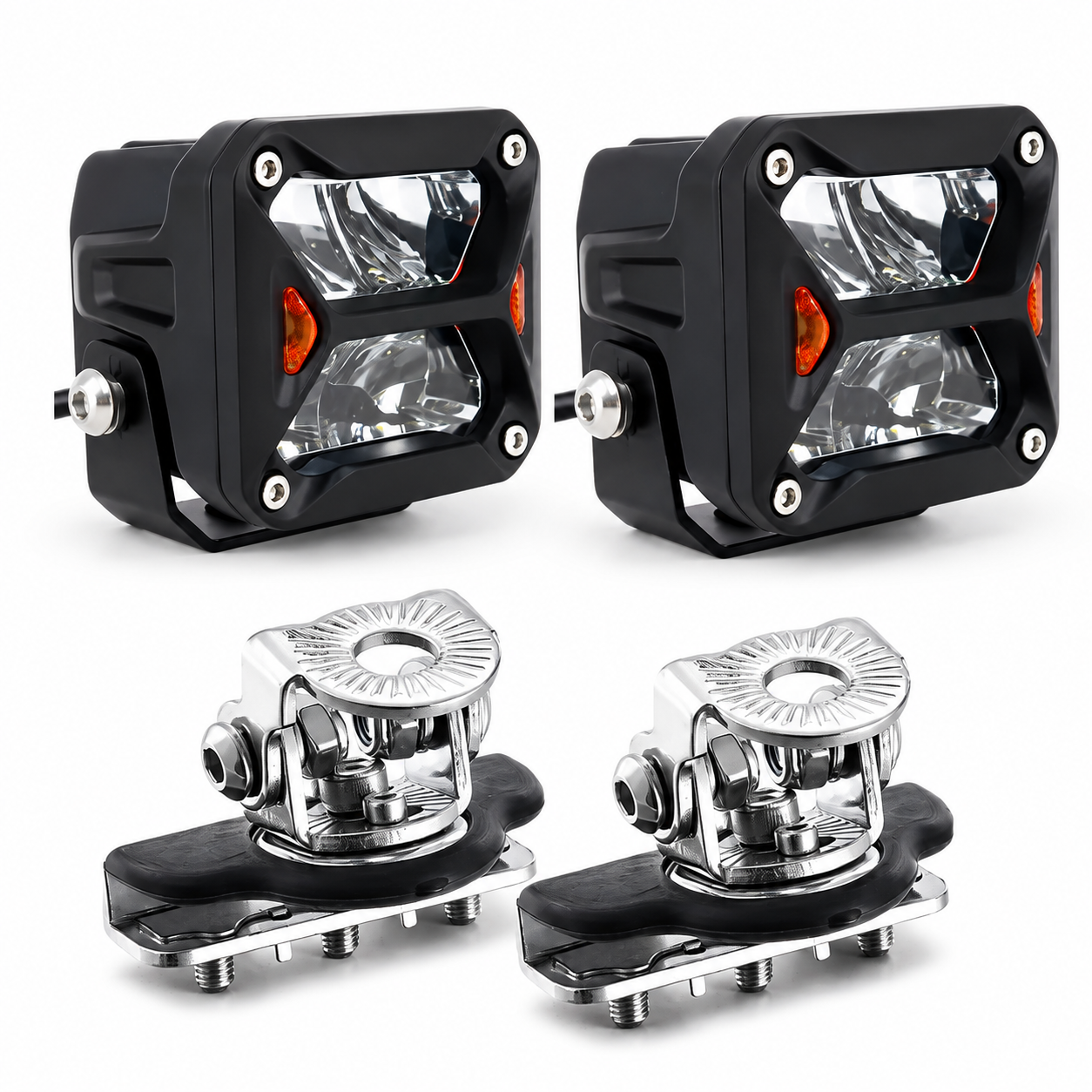 Kit de Faros Iron Dakar Luz Blanca + Soportes Capot