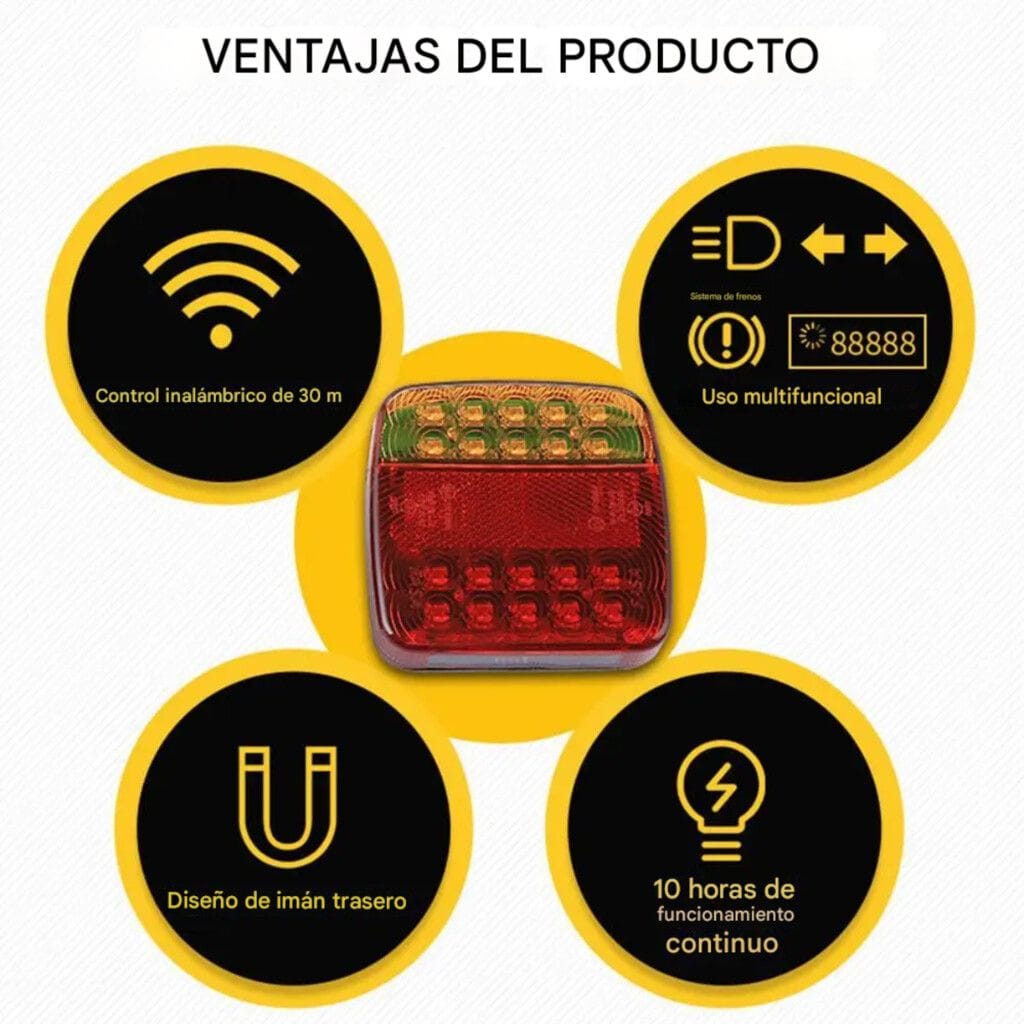 Kit X2 Faros para camion/trailer inalambricos 12/24v